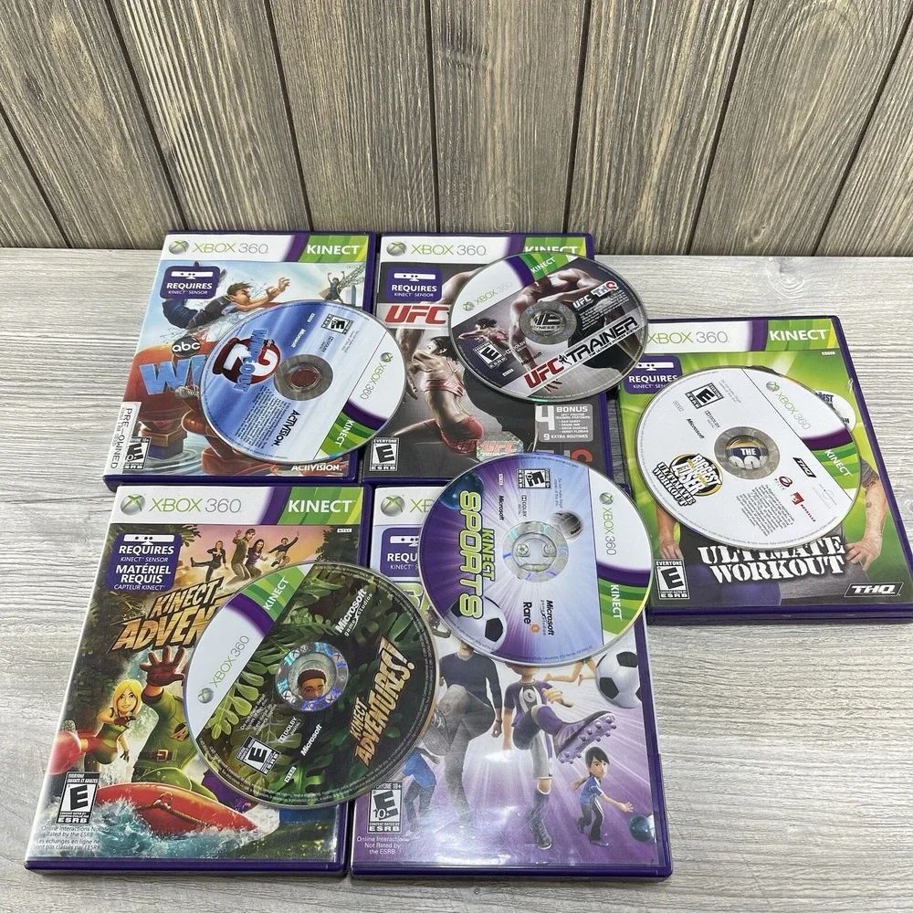 Xbox 360 Kinect Bundle Lot Of 5 Video Games Tested Working